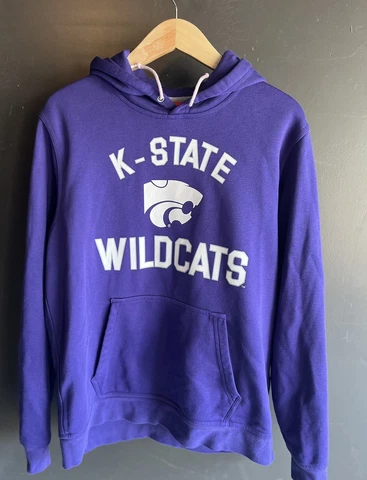 Vintage Nike Purple Kansas State Wildcats Hooded Sweatshirt Adult Large Iron On Cover