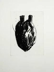 H. KIECOL (*1950), Herz 2, 1988, Rad. Contemporary Figürlich 1970-1989 Druckgra - Picture 1 of 4