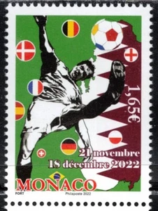 2022 Monaco World Cup Soccer Qatar MNH - Picture 1 of 1