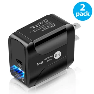 2-Pack USB Wall Charger Block 20W 2-Port for iPhone 15/14 Max/XR/X/8/7/6 Samsung - Picture 1 of 11