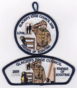SET BESTEHEND AUS 2 PATCHES - GLACIER'S EDGE COUNCIL - 2008 FOS SET (SA-8:2 & 3" RUND) - Bild 1 von 1
