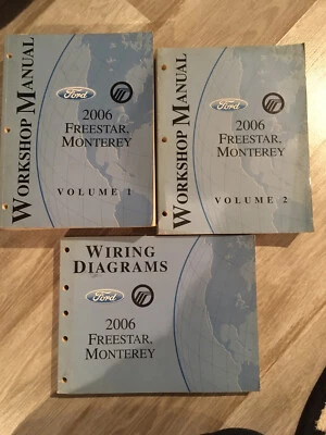 2006 Ford Freestar Mercury Monterey OEM Service Shop Repair Manuals Set 3 Books - Imagem 1 de 4