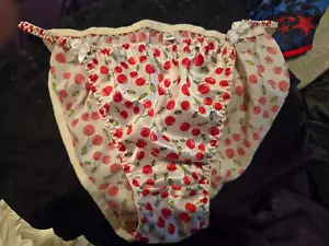 Satin String Bikini size 2XL Little Cherries on them - Picture 1 of 1