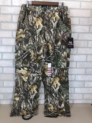 Ladies Realtree Camo Cargo Pants Medium Hunting Draw String Leg Elastic Waist - Image 1 of 4