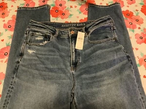 American Eagle AEO Mom jeans Women’s Size 12 extra Tall stretch 32W 31L New Tags - Picture 1 of 5