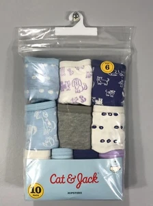 Cat & Jack Hipsters Underwear 100% Cotton Girls Size 6 Purple Blue White 10 Pack - Picture 1 of 3