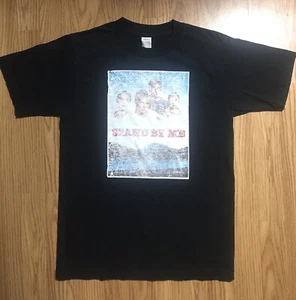 Vintage 80s Stand By Me Movie Promo T-Shirt PRO CLUB XL Youth Black USA Made - Picture 1 of 11