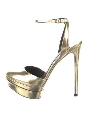 BRIAN ATWOOD 金色漆皮露背高跟鞋 8 码状况良好。 带盒 — 第 1/4 张图片