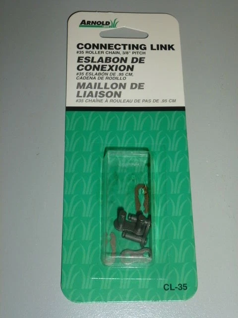 ¡NUEVO! LOTE DE (5) ESLABONES DE CONEXIÓN ARNOLD, CL-35, CADENA DE RODILLOS #35, PASO DE 3/8" Foto 1 de 2