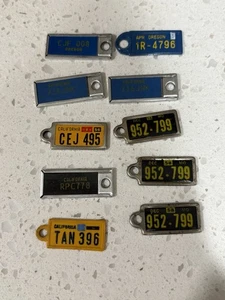 1950’s Lot of 10- Disabled American Veterans CALIFORNIA MINI LICENSE PLATE TAGS - Picture 1 of 19