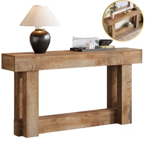 Wood Console Table 2-Tier Narrow Farmhouse Entryway Hallway Living Room 160cm - Picture 1 of 8