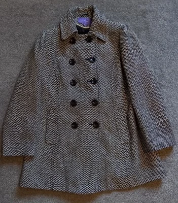 Autonomy Women's Wool Blend Grey Chunky Buttoned Overcoat [UK 18] - Image 1 of 4