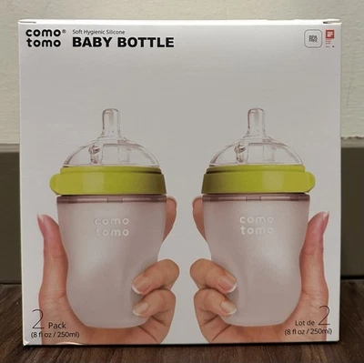 Comotomo Baby Bottle Set, Green - 8oz (2 Pack) - Image 1 of 4