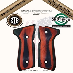 Empuñaduras de pistola de madera laminada Zib Grips para Beretta 92FS/92F - Imagen 1 de 3