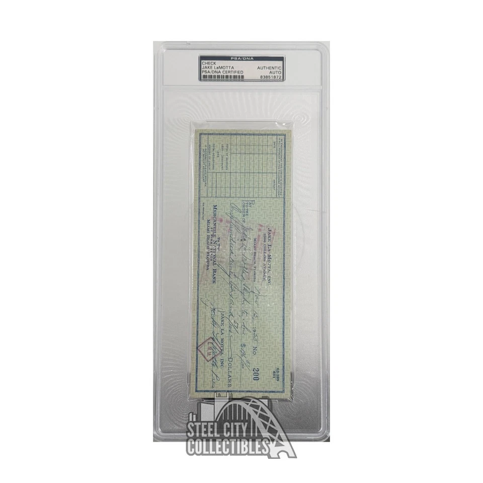 Jake LaMotta Autographed Check - PSA/DNA (Nov 15 1955) - Image 1 of 1