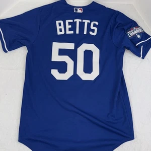 Mookie Betts #50 Dodgers Blau Trikot Herren Small 2020 World Series Patch - Bild 1 von 9