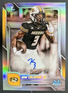 2025 Bowman Chrome U Kevin Coleman Jr. 1st Auto Refractor /299 Missouri - Picture 1 of 2
