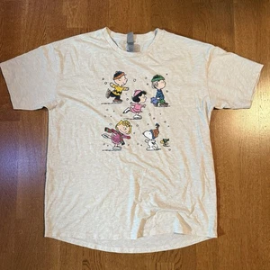 NWOT Snoopy Peanuts Ice Skating Women Size S by Instant Message Beige Christmas - Picture 1 of 8