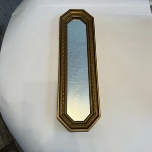 Vintage Gold Wall Hanging Accent Mirrors Homco Home Interiors 17.5 X 5 x 1.25 - Picture 1 of 14