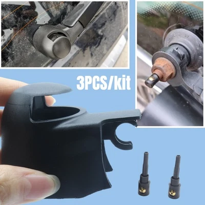 3Pcs Kit For VW Car Rear Windscreen Wiper Arm Nut Cover Washer Nozzle Jet Repair - Image 1 of 4