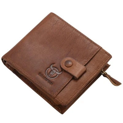  Echt Leder Herren Geldbörsen Kredit Reißverschluss Rindsleder6527 - Bild 1 von 4