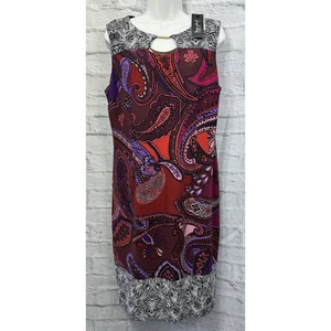 Vestido Lápiz Joseph Ribkoff Talla 16 Rosa Rojo Cachemira Oscuro Academia Preppy Nuevo con Etiquetas - Imagen 1 de 10