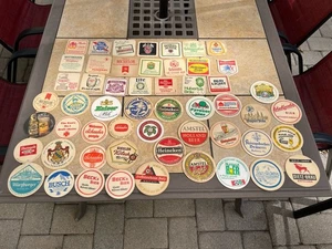 Lot of 55 Vintage Beer Coasters Pub Bar Drink Cardboard Coasters Various Brands - Picture 1 of 9