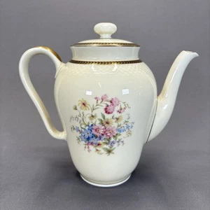 Thomas Ivory Bavaria Coffee Tea Pot 8" Floral Ariadne Laurel US Zone 07182 - Picture 1 of 9