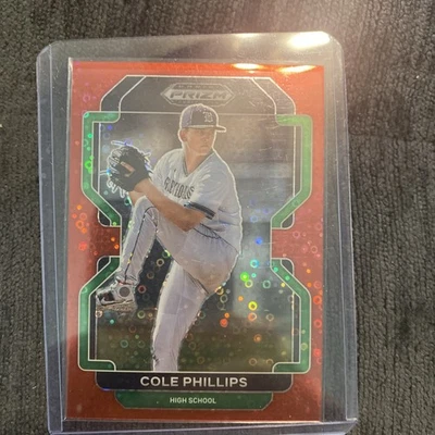 2022 Panini Prizm Draft Picks #PDP57 Cole Phillips Red Donut Circles #/99 - Image 1 of 2