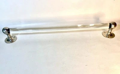 ANTIQUE GLASS TOWEL BAR BY BRASSCRAFTERS - Image 1 of 4