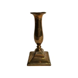 An Antique English Original Early Victorian Brass Candlestick - Picture 1 of 6