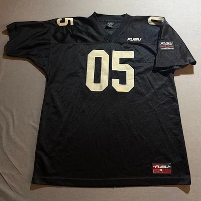 Vintage FUBU The Collection Jersey Boys XL Black Gold #05 Hip Hop Throwback 1992 - Image 1 of 4