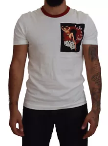 Camiseta DOLCE & GABBANA Algodón Blanco Logo Estampado Cuello Redondo IT44/US34/XS 450usd - Imagen 1 de 10
