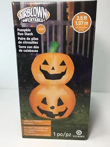 3.5ft Duo Stack Pumpkin Head Airblown Inflatable *NEW* - Gemmy Halloween 2019 - Picture 1 of 4