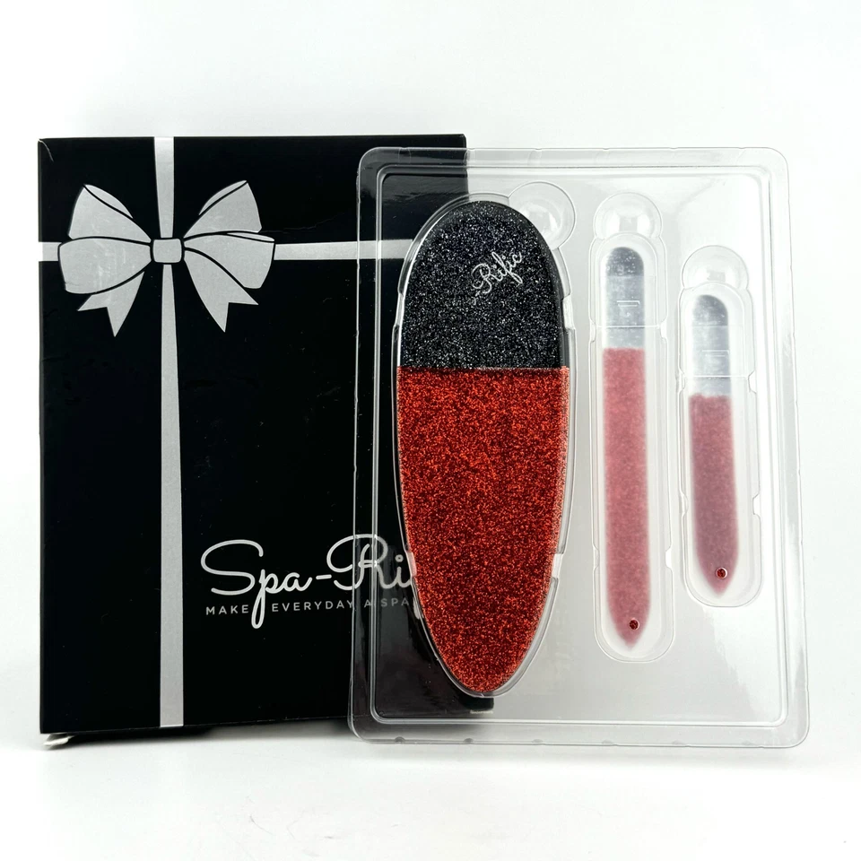 Spa-Rific Vidrio Grabado Láser 3 Piezas Archivo JUEGO MANI-PEDI - ROJO Brillo - NUEVO Foto 1 de 1