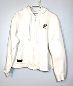 Walt Disney World White Mickey Zip Front Hooded Girls Sweatshirt XXL *Stains - Picture 1 of 18