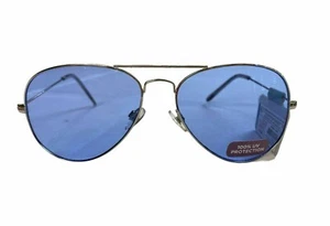 Women's Aviator Sunglasses with Blue Tinted Lenses - 100% UV Protection - S5 - Picture 1 of 2