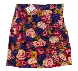 Neu mit Etikett Zara Damengröße XS mehrfarbig Blumenmuster gerafft Minirock seitlicher Reißverschluss - Bild 1 von 8