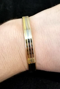 **Vintage 24K galvanisiert zweifarbig Magnetfeldtherapie Manschette Armband** - Bild 1 von 11