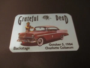 GRATEFUL DEAD BACKSTAGE PASS CHARLOTTE COLISEUM NORTH CAROLINA OCTOBER 10/5/1984 - Picture 1 of 3