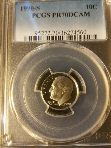 1990-S Roosevelt Dime Proof * PCGS PR70DCAM * PCGS Population 1,187 * None Grade Cover