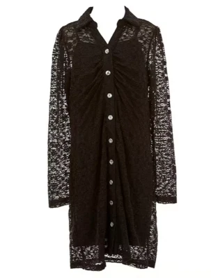 Chelsea & Violet Girl's Black  Button Down Lace Dress Size Sm (7/8)   NEW - Image 1 of 2