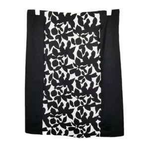Falda lápiz para mujer Cynthia Rowley con panel de flores mediana negra blanca - Imagen 1 de 8