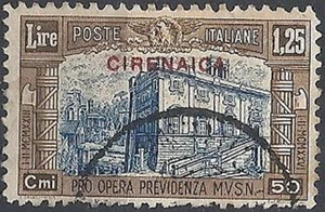 1929 CYRENAICA USED MILITIA 1.25 LIRE - RR11158 - Picture 1 of 1