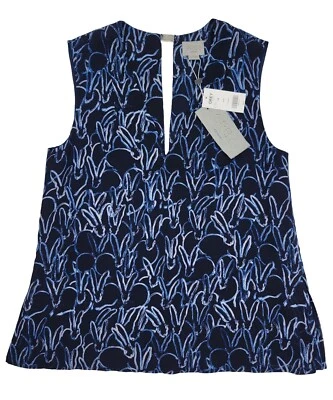 NWT Grey Jason Wu Tank Top Sleevess Lined Blouse Women's Size 10 Marine Blue NEW - Image 1 of 4