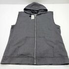 Buckle Men's Large Vance Standard Fit Full Zip Gray Black Hoodie Vest NWT