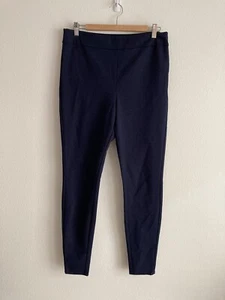 A New Day Womens Knit Ankle Leggings Pants Sz L Navy Side Zipper - Picture 1 of 12