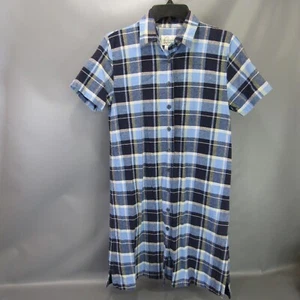Christopher & Banks Leinenmischung kariertes Kleid Damen Gr. S Prairie Cottage blau - Bild 1 von 7