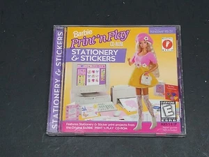 Windows 98 - BARBIE Party Print 'n Play Stationary & Stixkers CD ROM - Picture 1 of 3