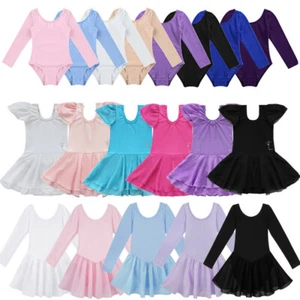 Girls Gymnastics Ballet Dress Toddler Kids Leotard Tutu Skirt Dance wear Costume - Picture 1 of 122